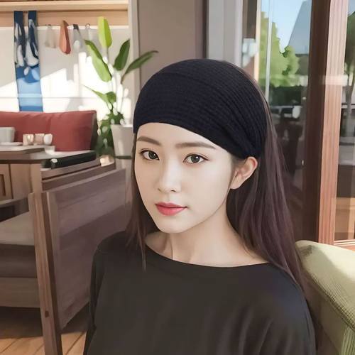 护脑门抹额女夏天四季遮额头头巾遮白发神器月子发带产后防风头套