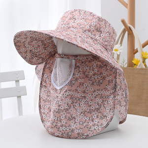 防紫外线防晒帽子工地女士夏天帽子洋气采茶遮阳帽新款骑车太阳帽