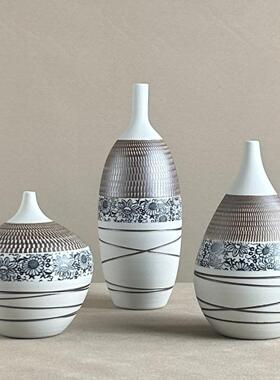景德镇中国陶瓷花瓶装饰品酒店插花陶器装饰品陶罐桌面入口花器雕