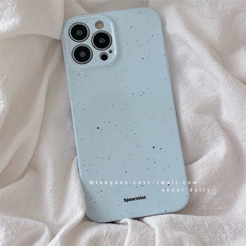 苹果手机壳简约ins奶蓝色菲林壳