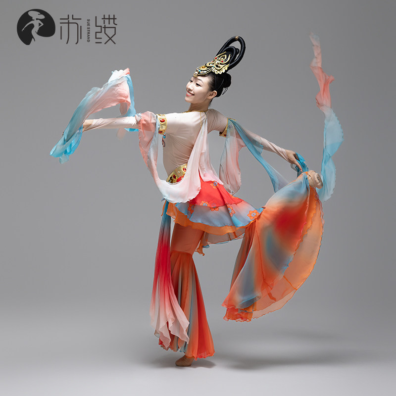 新款定制成人艺考敦煌飞天演出服图片