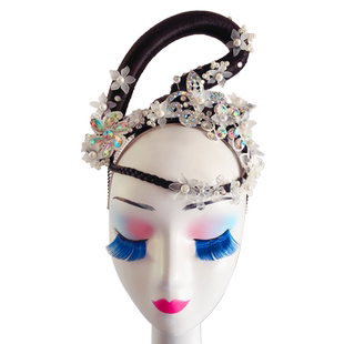 艺考古典舞似是故人归演出头饰成人舞台表演发饰古风民族假发发鬓