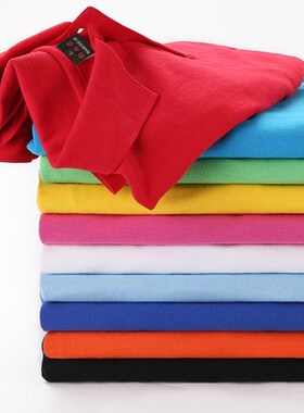 纯棉翻领t恤女短袖工作服上衣夏季广告衫有领polo衫定制印字LOGO