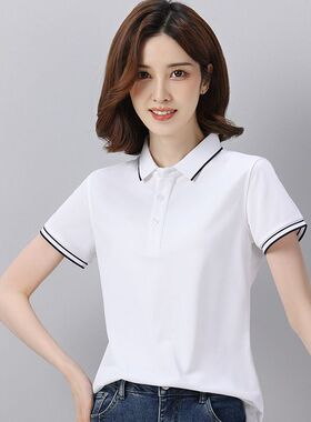 定制蚕丝纯棉4S店团队工作服polo衫夏短袖T恤上衣男女宽松印logo