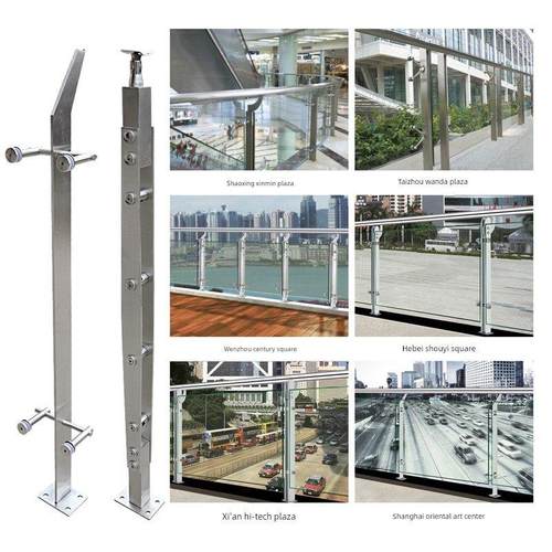 304不锈钢柱桥梁栏杆柱玻璃扶手商场玻璃栏杆不锈钢刀片柱