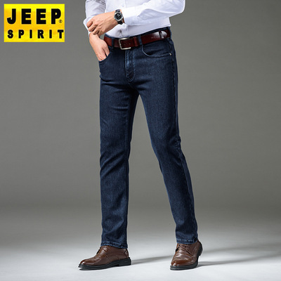 JEEP吉普官方中年款男装正品冬季新款休闲男款官网牛仔裤子品牌裤