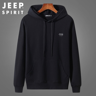 JEEP吉普官方中年款男装正品卫衣中年外套宽松休闲男大码开衫夹克