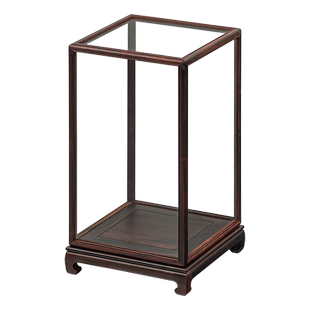 红木玻璃罩紫檀木佛像防尘罩子工艺品摆件花瓶古董如意透明展示盒