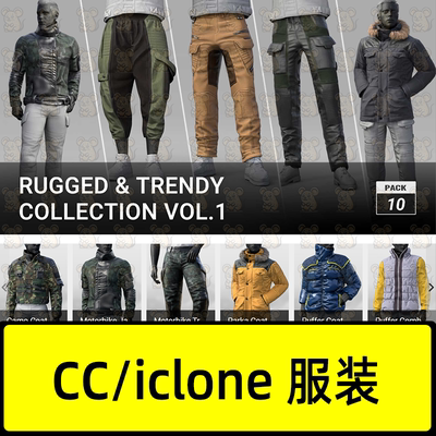 iclone8 cc4 服装素材之Rugged & Trendy Collection Vol.1
