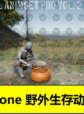 iclone动画户外野外生存 Survival Animset Pro 包扎治疗伤口煮饭