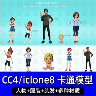 CC iclone人物素材之卡通人物服装头发Luis Toon Land La Familia