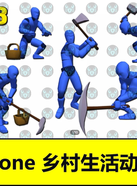 iclone动画 乡村生活工作干农活 Villager Animations Pack