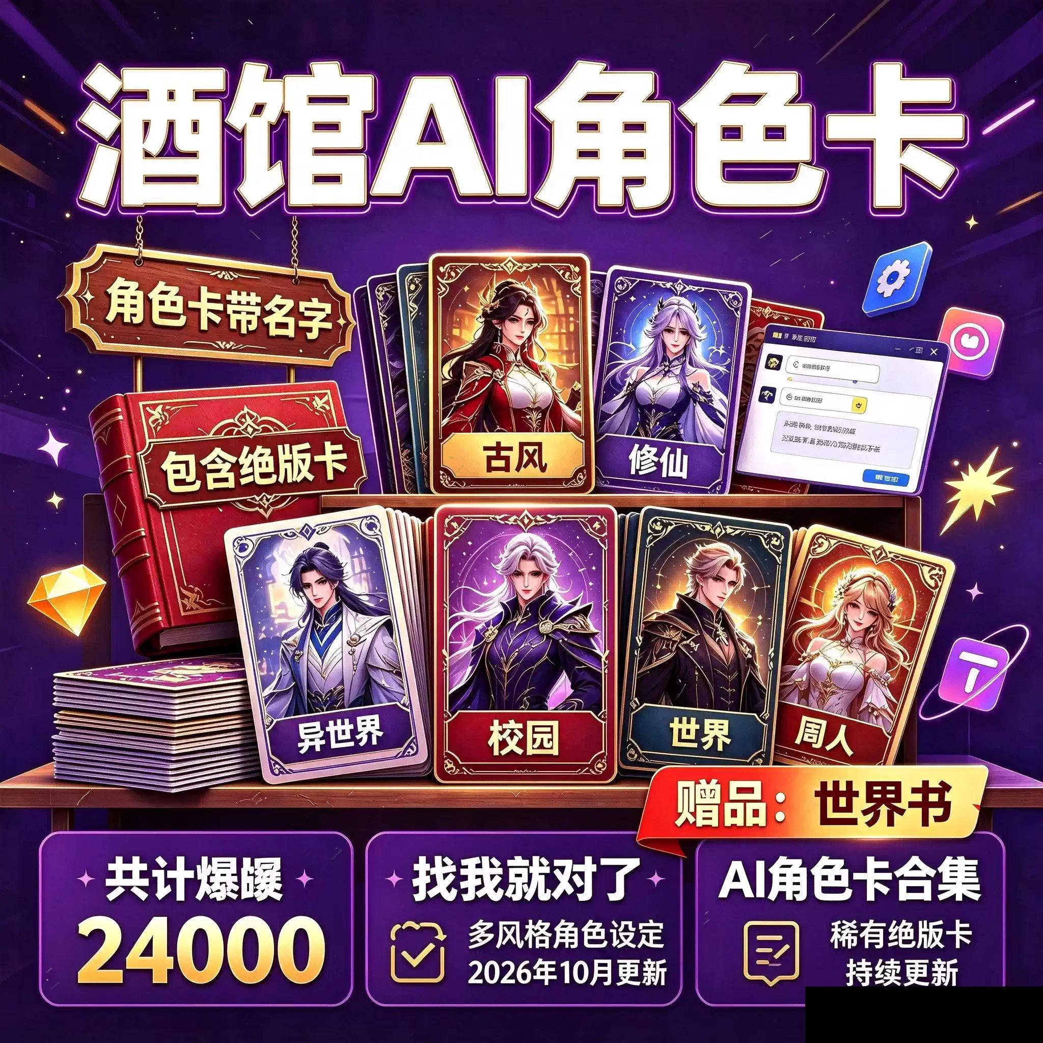 酒馆AI角色卡24000+全网最全2026年10月 已更新 先行版10G+