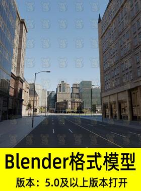Blender高达战斗作战2荒芜之城建筑城市街道场景3D模型设计素材