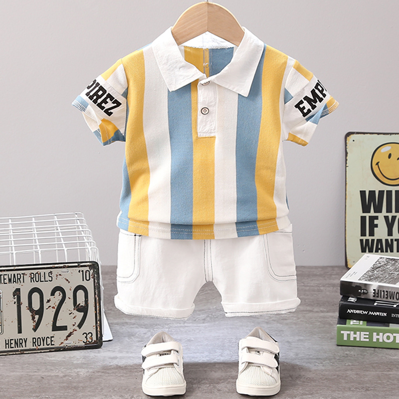 全棉一周岁短袖男童套装