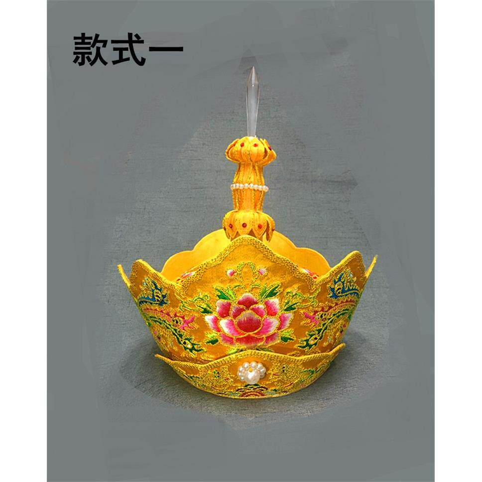 特价高档毗卢帽僧帽包邮佛帽五佛冠铁盒子手工刺绣法师帽佛具