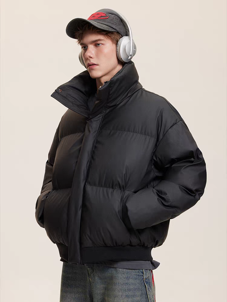 CATTEE美式pu皮短款棉衣男女冬季潮款棉服高街痞帅加厚保暖上衣