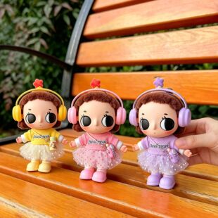 小小瞬间Nyota娃衣毛绒公仔耳机波点裙批发嘎子姐衣服15cm批发