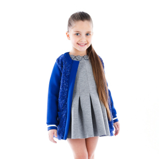 简单上新特辑 灰色复合面料连衣裙 BDR6492