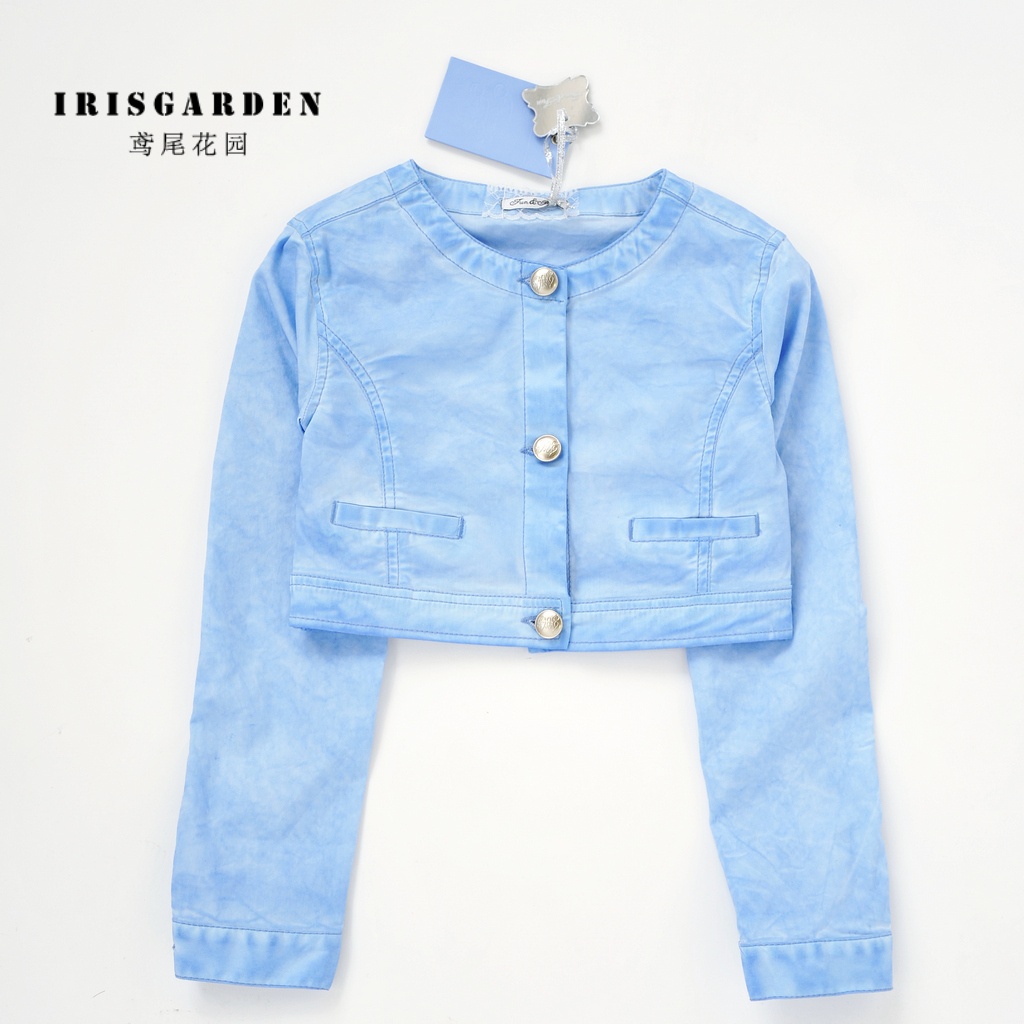 海洋系列 意大利童装 春夏女童水彩粉蓝色外套