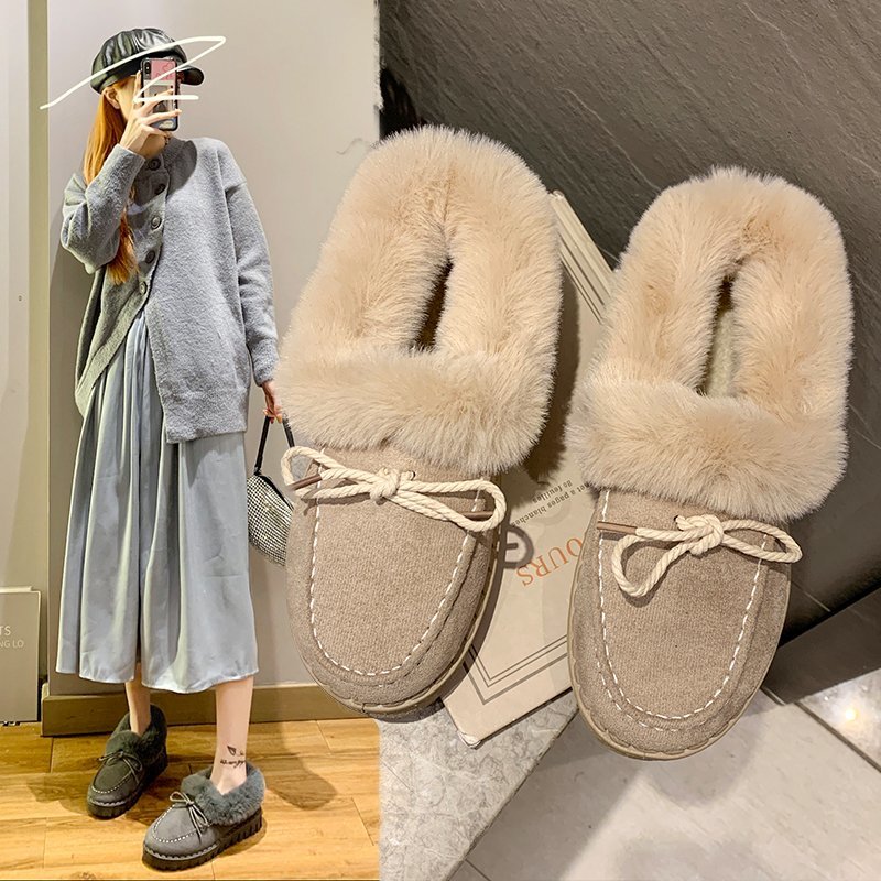 潮牌网红棉靴马丁靴女雪地靴2020秋冬新款厚底加绒保暖套脚瘦瘦靴