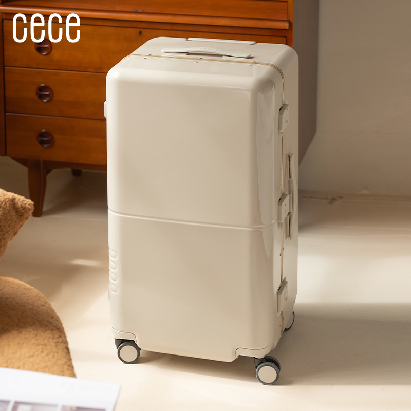 cece【新品】超大容量37分深仓行李箱PC结实耐用拉杆旅行密码皮箱