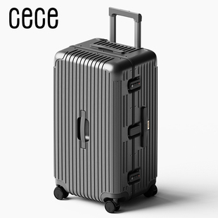 CECE2024新款 正品 行李箱女大容量加厚铝框旅行箱男学生拉杆密码 皮