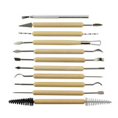 精雕油泥刀专用泥塑手办石塑粘土工具陶艺黏土油土雕刻工具11件套