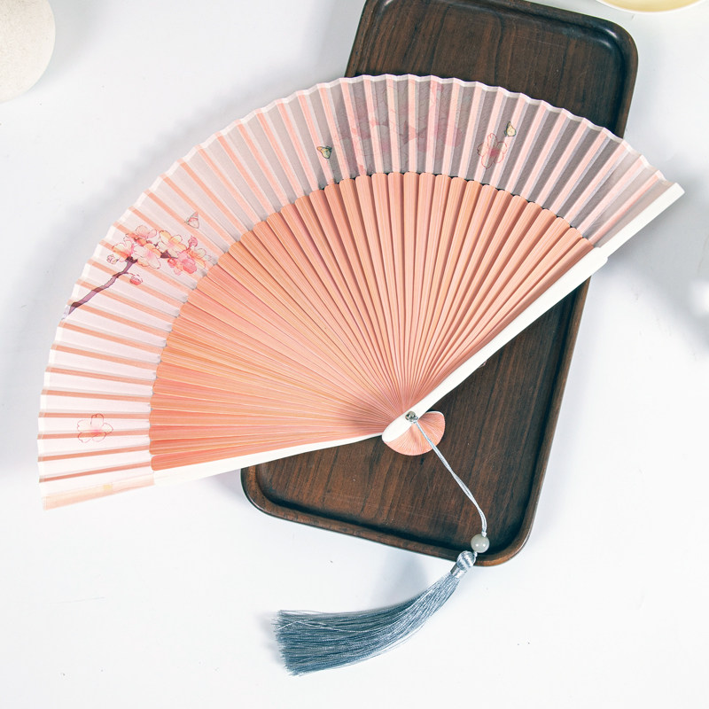 新中式中国风夏天女扇子古风折扇汉服旗袍便携儿童小扇折叠舞蹈扇