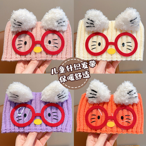 儿童发带女童不勒头针织保暖护脑门运动发带吸汗日常外戴秋冬防风