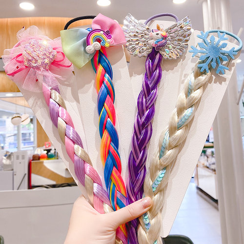 头绳女儿童彩色假发辫子