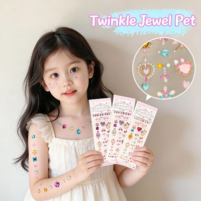 Twinkle Jewel Pet女孩儿童宝石贴纸公主风脸部装饰贴可爱闪光贴