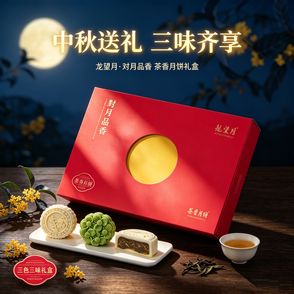 月饼礼盒龙王山2026年茶香月饼