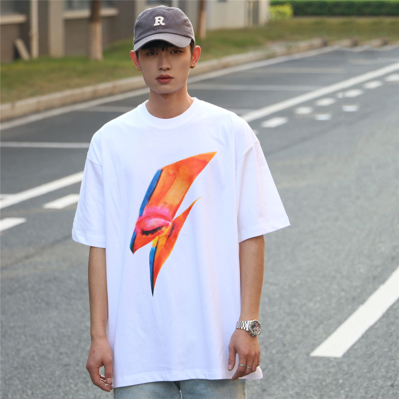 david bowie eye t恤大卫鲍伊眼睛摇滚美式街头复古宽松纯棉短袖