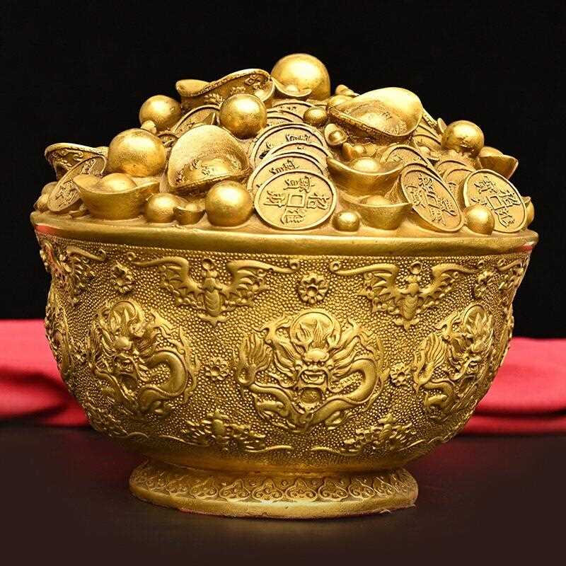 新款直销黄铜一碗金铜工艺品 家居装饰摆件黄铜一碗金聚盆摆件
