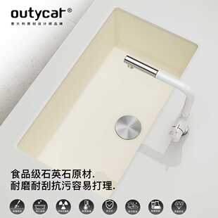 新款直销跨境厨房大单槽花岗岩家用台下盆水池吧台sink石英石水槽