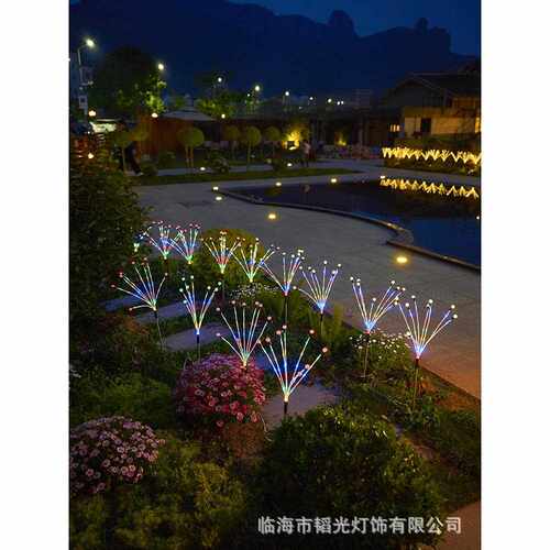 新款直销太阳能风动萤火虫地插灯花园布置装饰户外防雨庭院草地坪
