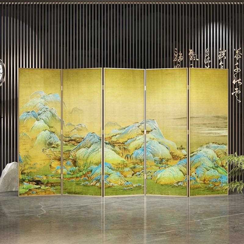 新款直销工厂屏风隔断新中式客厅酒店简约现代金属折叠移动双面图