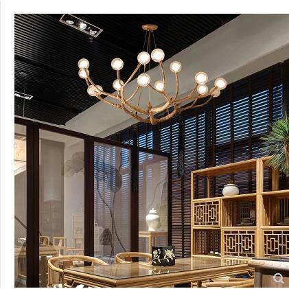 新款直销树枝吊灯玻璃球分子北欧个性创意卧室餐厅灯现代简约客厅