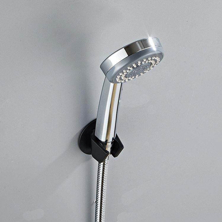 新款直销黑色 免打孔太空铝手持压花洒喷头底座可调节浴室墙座花