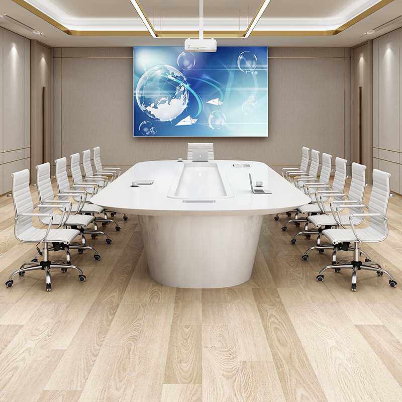 新款直销烤漆会议桌长桌简约现代大小型办公室长方形接待洽谈桌椅