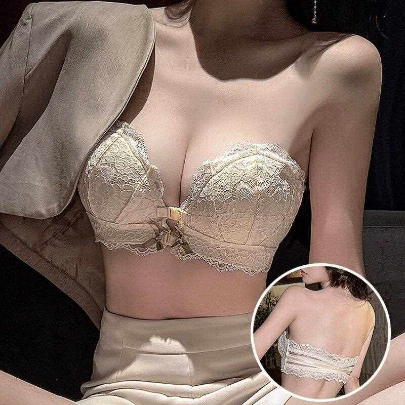 新款直销档前扣内衣套装女小胸聚拢平胸专用显大厚无肩带防滑文胸