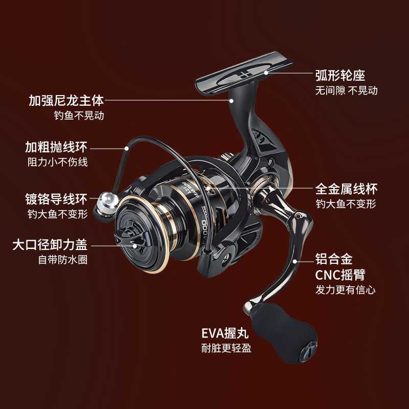 新款直销得趣AC全金属纺车轮泛用渔轮远投鱼轮淡海水通用渔线轮渔