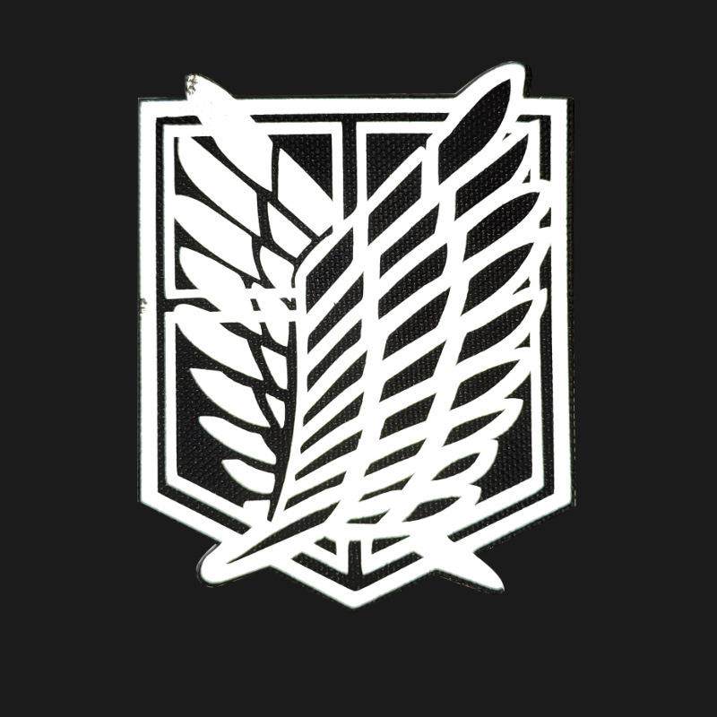 新款直销自由之翼 进击的巨人反光魔术贴章背包服装贴片个性装饰