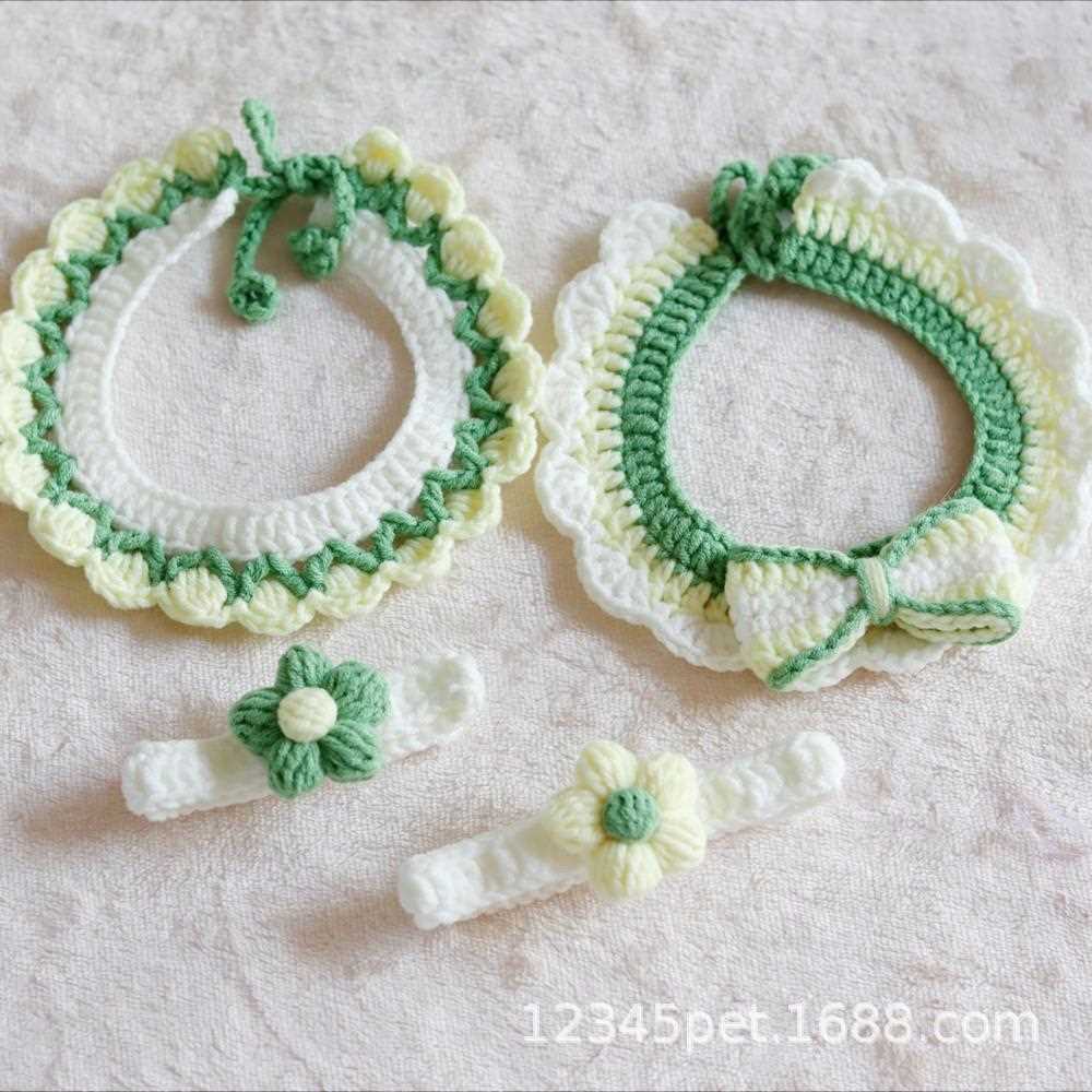 新款直销宠物编织项圈 毛线项圈 猫咪狗狗项圈 脖圈 饰品 小清新