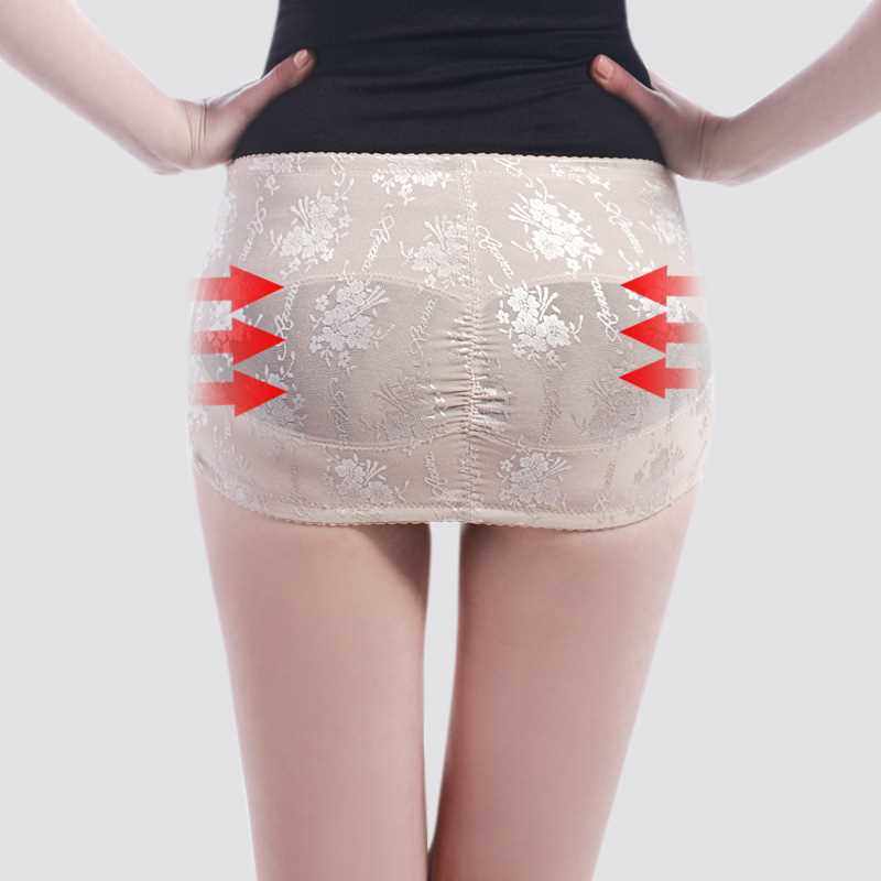 新款直销紧身矫姿收跨带提花美臀塑身内衣蕾丝花形提臀美体排扣收