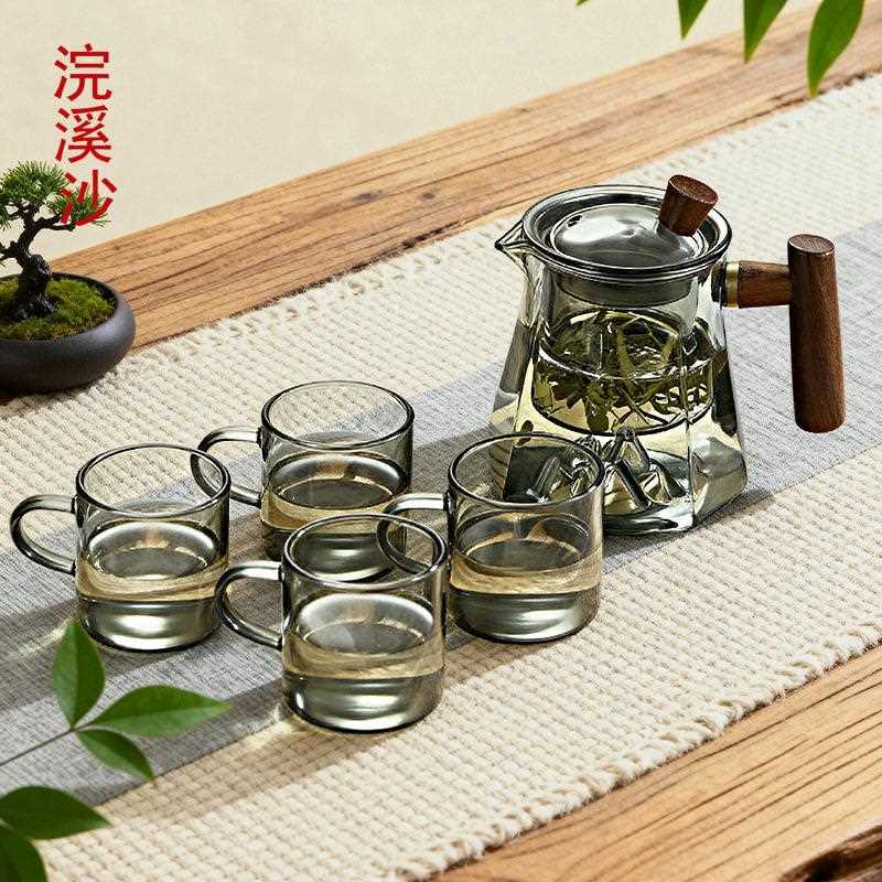 新款直销加厚耐热玻璃茶壶烟灰色泡茶壶电陶炉家用煮茶壶茶水分离