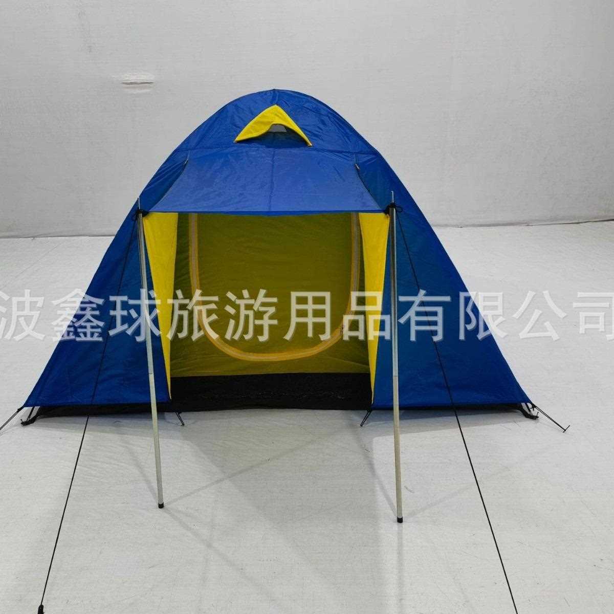 新款直销户外3人双层帐篷防雨露营旅游帐篷休闲圆顶帐篷轻便野营