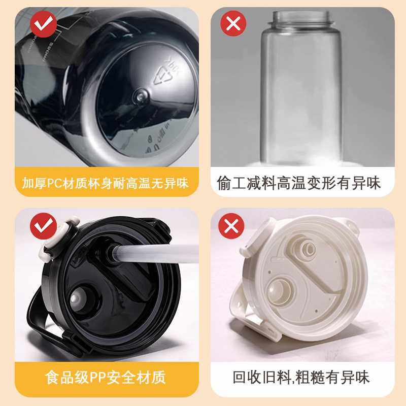 新款直销夏季大容量塑料水杯带吸管双饮杯便携健身运动水杯水壶塑,汽车零部件/养护/美容/维保,补换证,淘宝优惠券,粉丝福利购,淘宝优惠卷