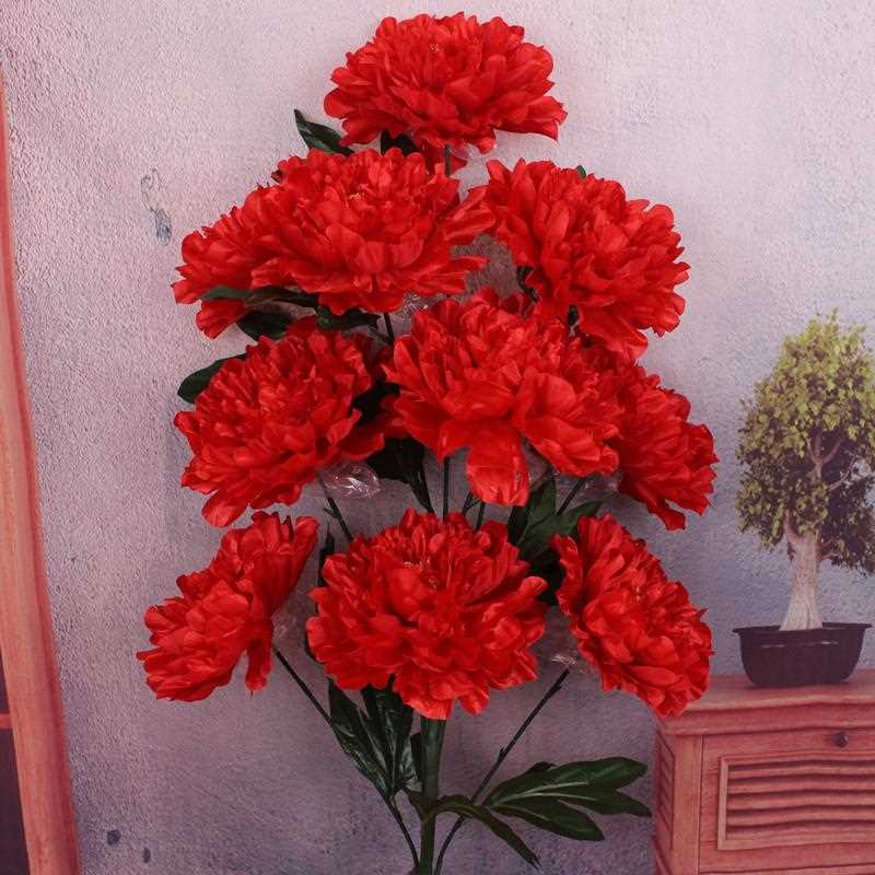 新款直销仿真牡丹花10头富贵包芯牡丹仿真花婚庆家居影楼装饰人造